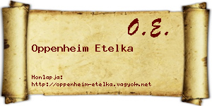 Oppenheim Etelka névjegykártya